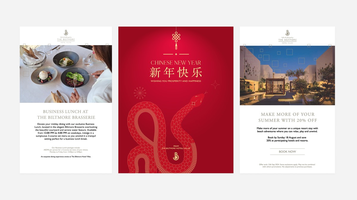 Biltmore Hotel Villas Chinese New Year and brasserie campaigns