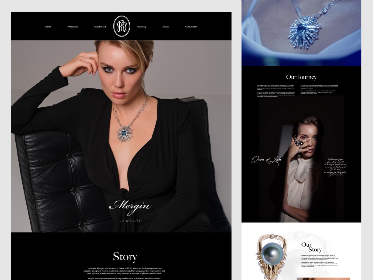 Mergin luxury jewellery website
