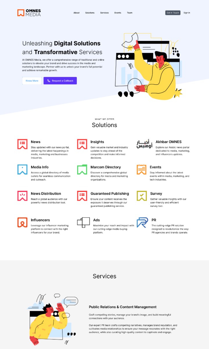 Digital solutions company website