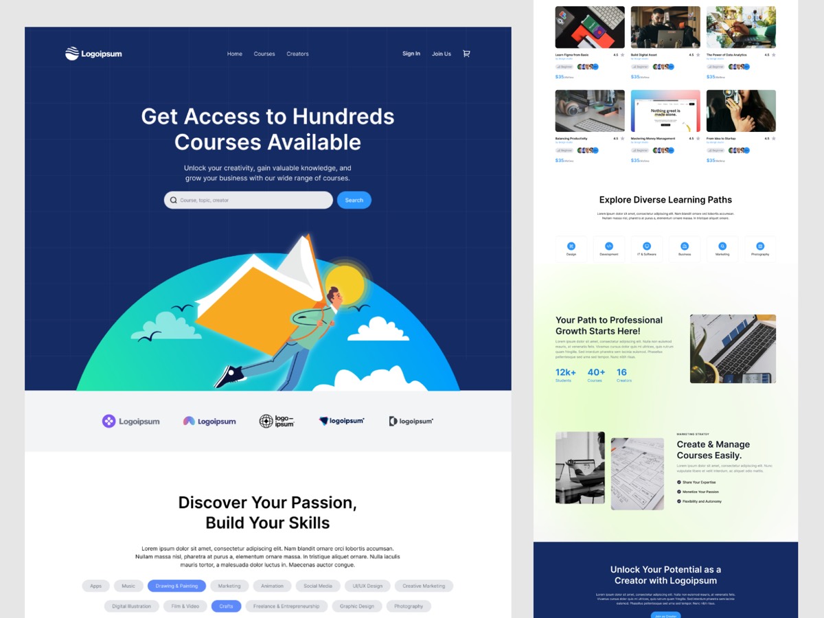 E-learning platform website design